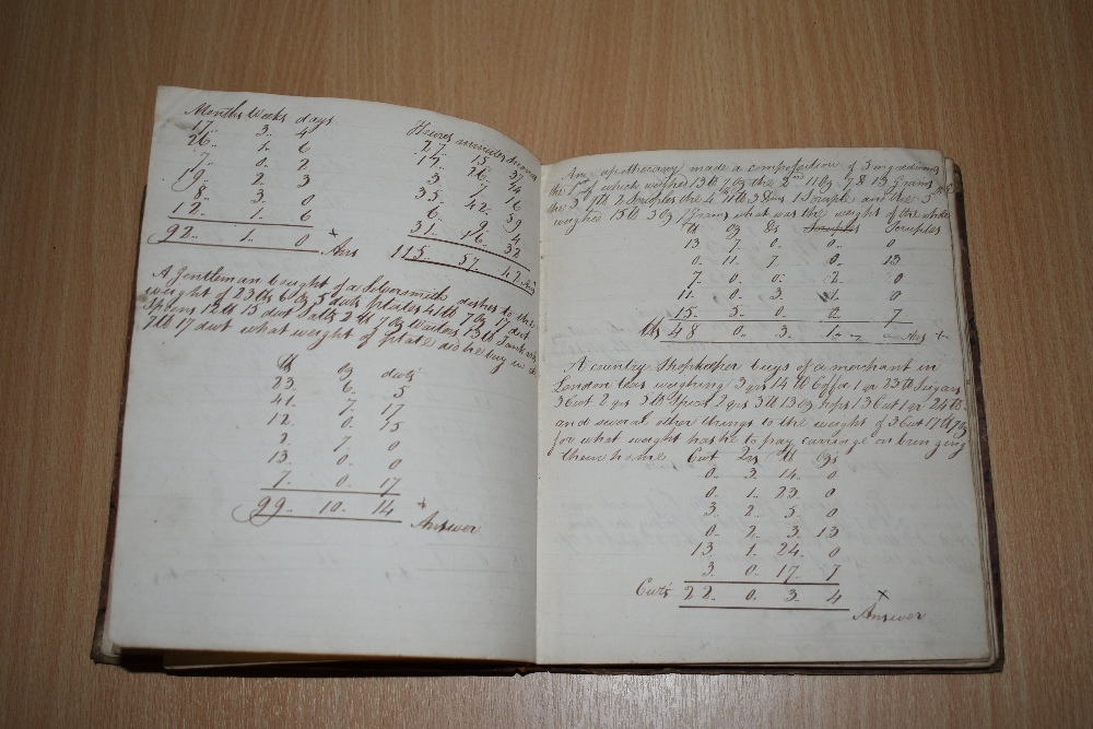 Manuscript Workbook. Mathematics. No ownership markings, presumed late 18th century due to - Image 3 of 5