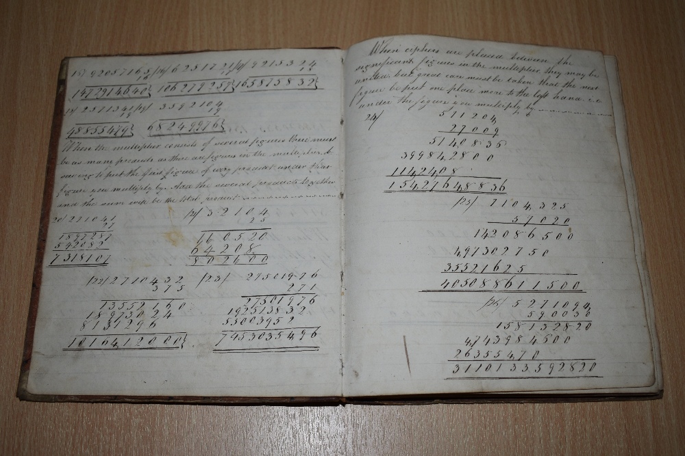 Manuscript Workbook. Mathematics. No ownership markings, presumed late 18th century due to - Image 2 of 5