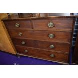 A late Victorian/Edwardian mahogany and inlaid chest of two over three drawers, width approx. 110cm