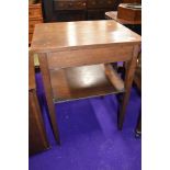 An early 20th Century oak side table with ply undertier, width approx. 56cm