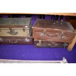 A selection of vintage luggage cases