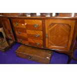 An early 20th Century mahogany sideboard, bow fronted, on cabriole legs, width approx. 152cm