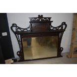 A Victorian stained frame overmantel mirror, width approx. 130cm