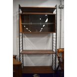 A vintage Ladderax rosewood effect shelving unit having display section