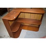 A vintage sapele corner bookcase, approx. 100 x 76cm