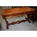 A Victorian light mahogany low side table having frieze drawer, width approx 110cm, perfect for a