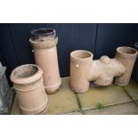 A selection of traditional clay chimney pots