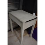 A vintage painted school desk, width approx. 66cm