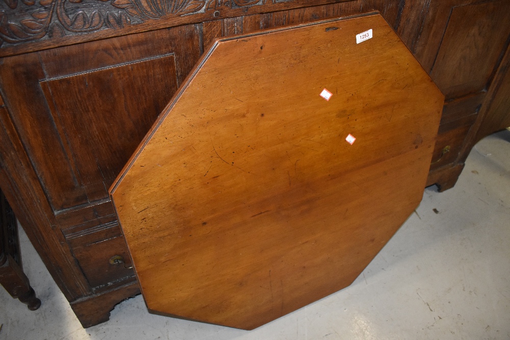 A Victorian mahogany octagonal table top