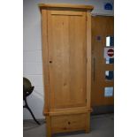 A nice quality part oak modern robe , narrow proportions, width approx. 75cm , height 198cm