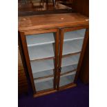 A Victorian stained frame small display cabinet, approx dimensions W60cm H91cm D28cm