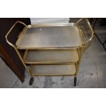 A vintage metal tea trolley