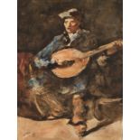 □ HERCULES BRABAZON BRABAZON, N.E.A.C., P.S. (1821-1906) A LUTE PLAYER initialled l.l. HBB watercolo