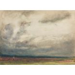 ALBERT GOODWIN, R.W.S. (1845-1932) A GATHERING STORM signed & dated l.r. 1908 titled l.l. watercolou