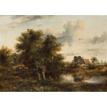 FREDERICK WATERS WATTS (1800-1862) A LANDSCAPE VIEW WITH A COTTAGE oil on canvas 55.0 x 75.0 cm / 21
