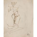 • SIR STANLEY SPENCER, R.A. (1891-1959) IDEA FOR A VISITATION studio stamp l.r. inscribed u.l. APPLE