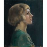 A. CONSTANCE RICHARDSON (fl.1927-1938) PORTRAIT OF A LADY IN PROFILE signed l.l. & reverse of frame