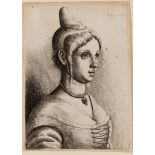 WENCESLAUS HOLLAR (1607-1677) YOUNG WOMAN WITH A CONICAL HAT TO THE RIGHT signed in plate u.r. W. Ho