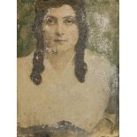 □VIENNESE SECESSIONIST SCHOOL (EARLY 20th CENTURY) PORTRAIT OF A LADY indistinctly signed l.l. Sonn