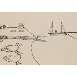 •□ BRYAN PEARCE (1929-2007) SEAGULLS BY THE SHORE signed & dated l.r. 85, numbered l.l. 27 /75 etchi