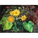 • JOHN PIPER, C.H. (1903-1992) SUNFLOWERS & HOSTAS, 1986 signed and dated l.r.: John Piper/20/21/9/8