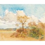 •□ LUDOVIC-RODO PISSARRO (1878-1952) A LANDSCAPE VIEW studio stamp l.r. LR watercolour 18.0 x 22.0 c