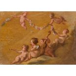 □ ITALIAN SCHOOL (LATE 18th / EARLY 19th CENTURY) PUTTI WITH GARLANDS possibly initialled u.l. LE[?]