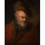 ATTRIBUTED TO EDWARD LUTTRELL (1650-1724) PORTRAIT OF A BEARDED MAN IN A FUR CAP oil on panel 26.4 x