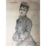 JULES JOSEPH LEFEBVRE (1836-1911) PORTRAIT OF THE ARTIST'S WIFE signed l.l. J L. inscribed u.l. Mad