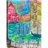 • JOHN BRATBY, R.A. (1928-1992) RIO MOISE FROM BAUER GRUNEWALD HOTEL, VENICE signed, titled & dated