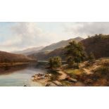 ADAM BARLAND (FL. 1843-1875) A PAIR OF MOORLAND LANDSCAPES both signed AB.67. oil on canvas 76 x 12