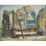 •□ HAL WOOLF (1902-1965) PARISIAN SCENE signed & titled l.r., dated l.l. 23 oil on card 36.0 x 45.0