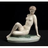 CECOSLOVACCHIA - NUDE - Glazed painted ceramic - 22x20 cm - -