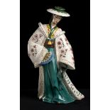 LE BERTETTI - EMPRESS, 1930 - polichromy enamel ceramic sculpture. Marked “ [...]