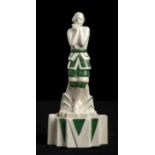 ROYAL DUX -CECOSLOVACCHIA - YOUNG LADY - DECO’ - Painted ceramic shaped as slip [...]