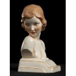 ROYAL DUX -CECOSLOVACCHIA - CERAMIC FEMALE HALF-BUST - Painted ceramic shaped as [...]