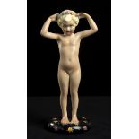 ABELE JACOPI - LENCI - NUDE CHARACTER WITH FLOWERS CROWN - Polychrome enamelled [...]