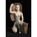 LE BERTETTI - LITTLE PEASANT GIRL - Opaque polychrome ceramic shaped as casting [...]