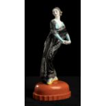 KERAMOS-AUSTRIA - WOMAN - Porcelain sculpture. Marked. - 39x15 cm - -