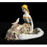 NILLO BELTRAMI (1899-1988) - LENCI - LADY WITH DOVE - Ceramic sculpture shaped as [...]