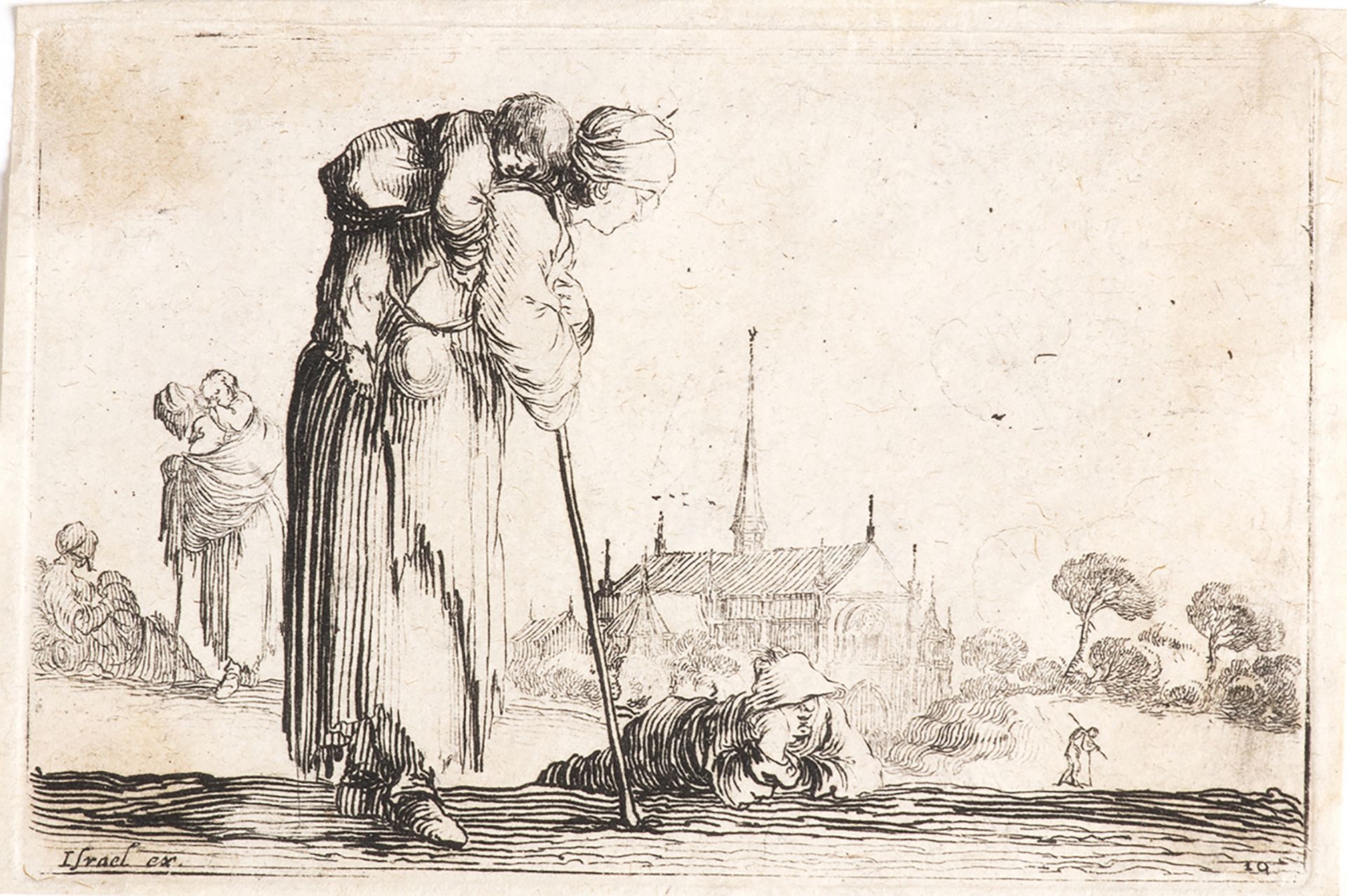 STEFANO DELLA BELLA (Florence, 1610 - 1664) - - 1. Beggar, cm. 5,5x8,5; 2. Mother [...] - Bild 4 aus 4