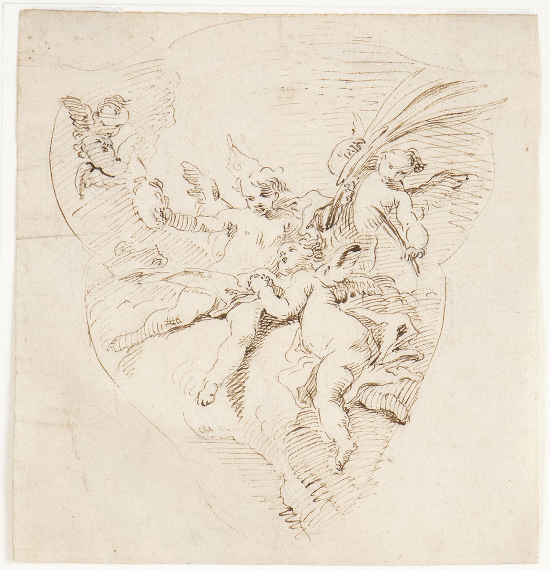 GIOVANNI BATTISTA CROSATO (Venice, 1685 - 1758), ATTRIBUTED TO - - Flying of angel [...]