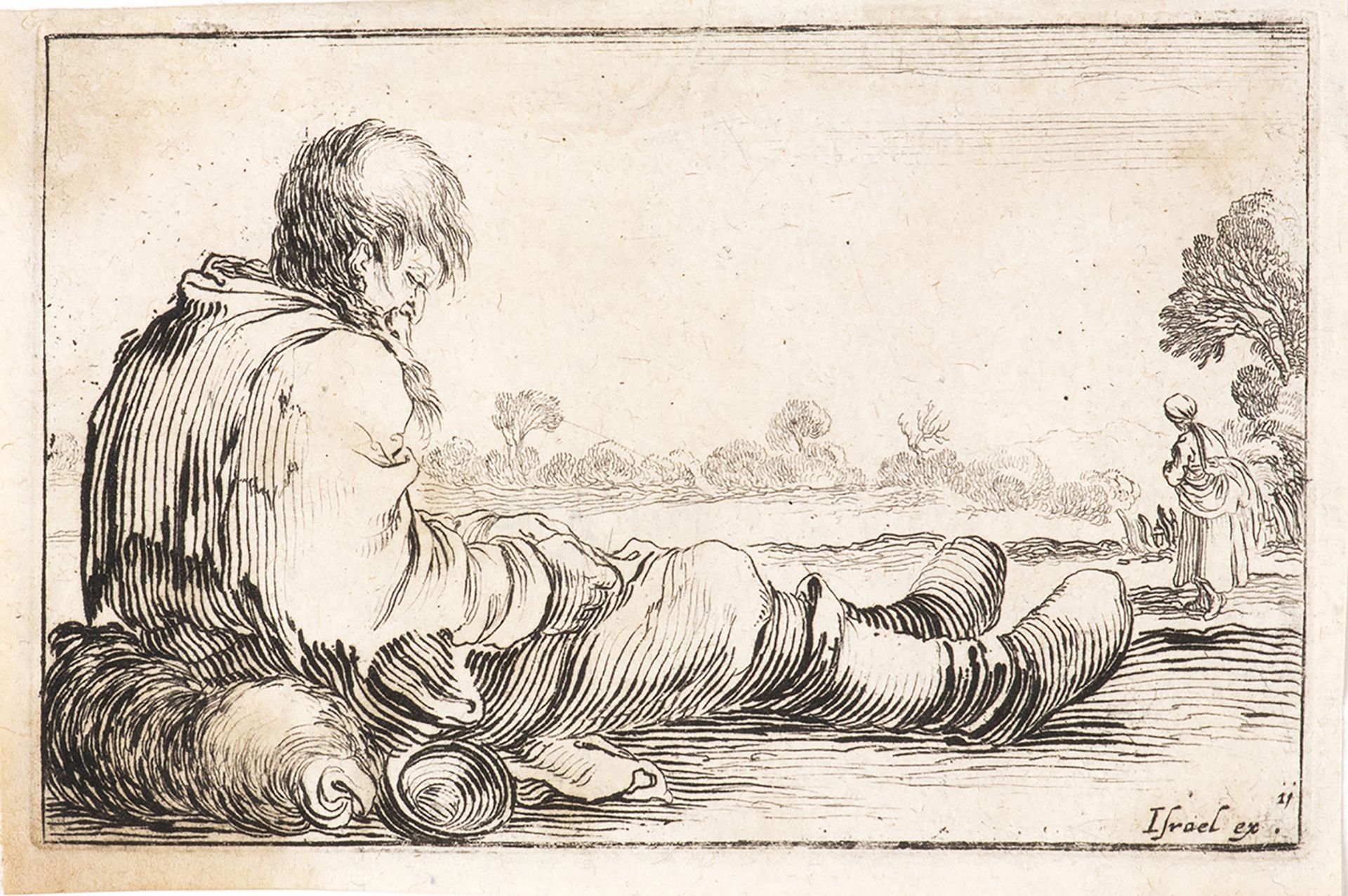 STEFANO DELLA BELLA (Florence, 1610 - 1664) - - 1. Beggar, cm. 5,5x8,5; 2. Mother [...] - Bild 3 aus 4