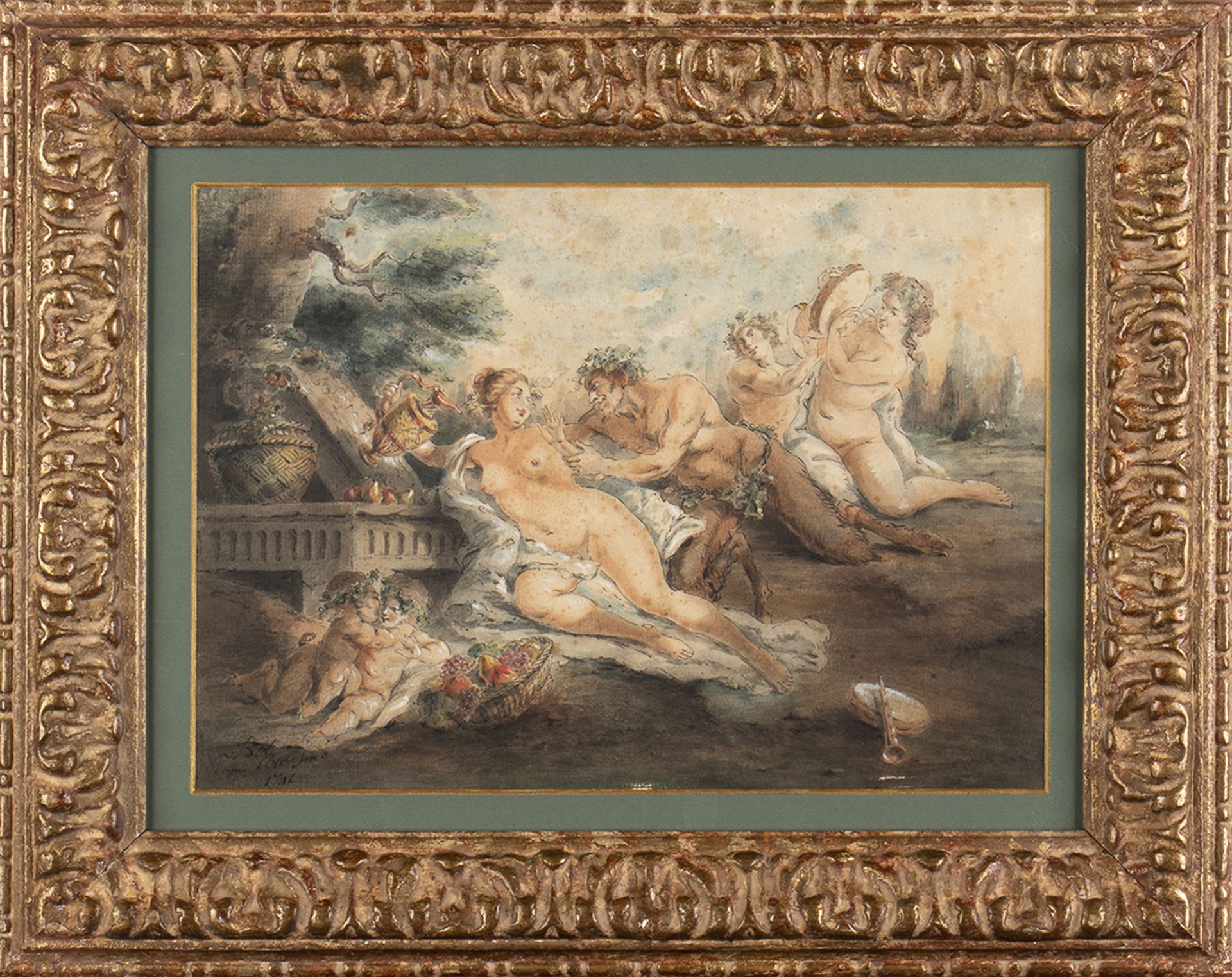 JACQUES-PHILIPPE CARESME (Paris, 1734 - 1796) - - Satyrs with nymphs and putti, [...] - Bild 4 aus 6