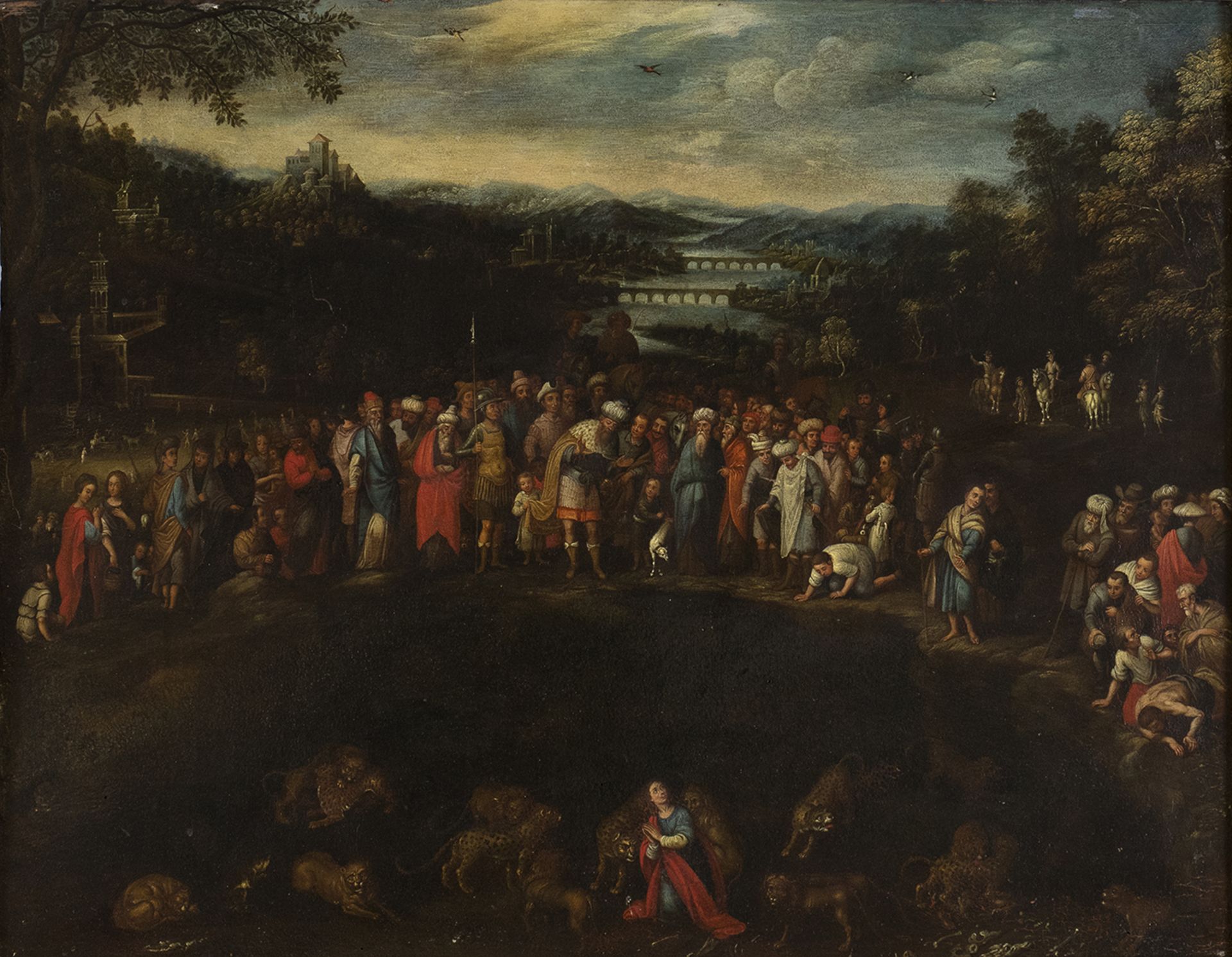 FLEMISH SCHOOL, FIRST HALF OF THE 17th CENTURY - - Daniel in the lions fossa - [...]