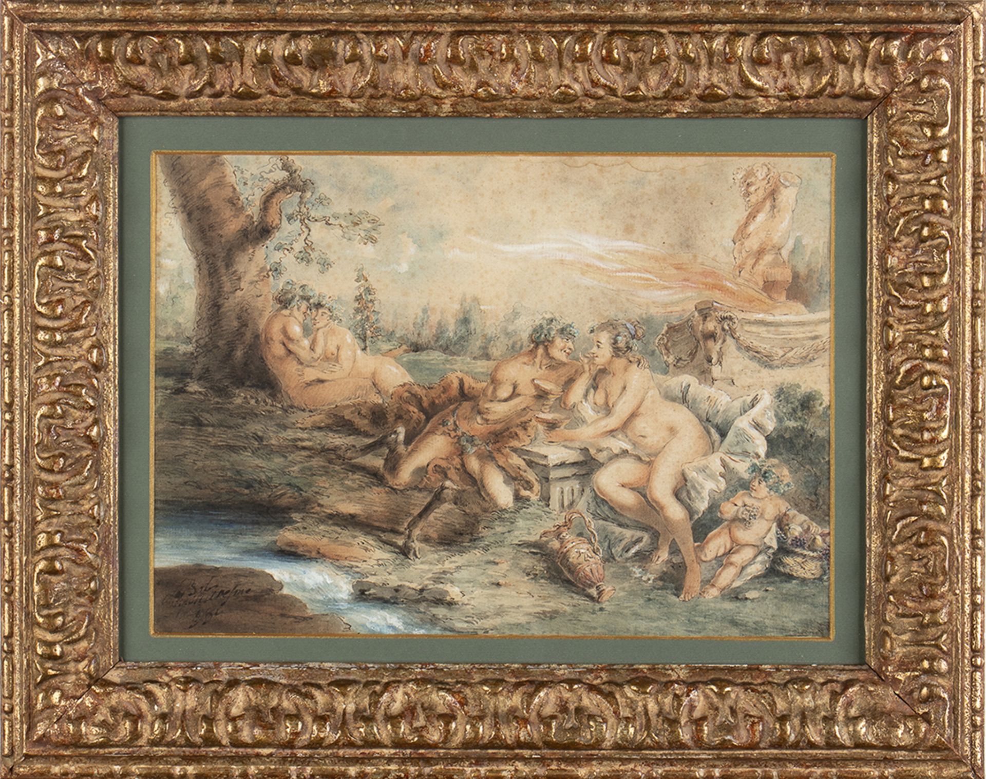 JACQUES-PHILIPPE CARESME (Paris, 1734 - 1796) - - Satyrs with nymphs and putti, [...] - Bild 6 aus 6