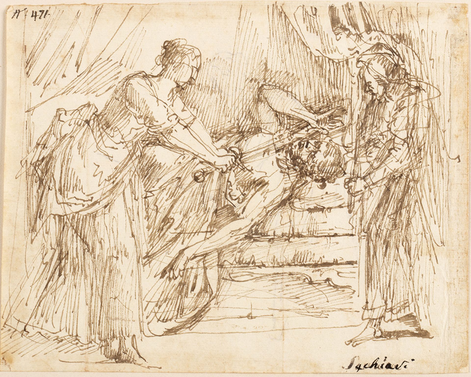 VENETIAN SCHOOL, 17th CENTURY - - Judith and Holofernes - Ink, pen on paper, cm. [...]