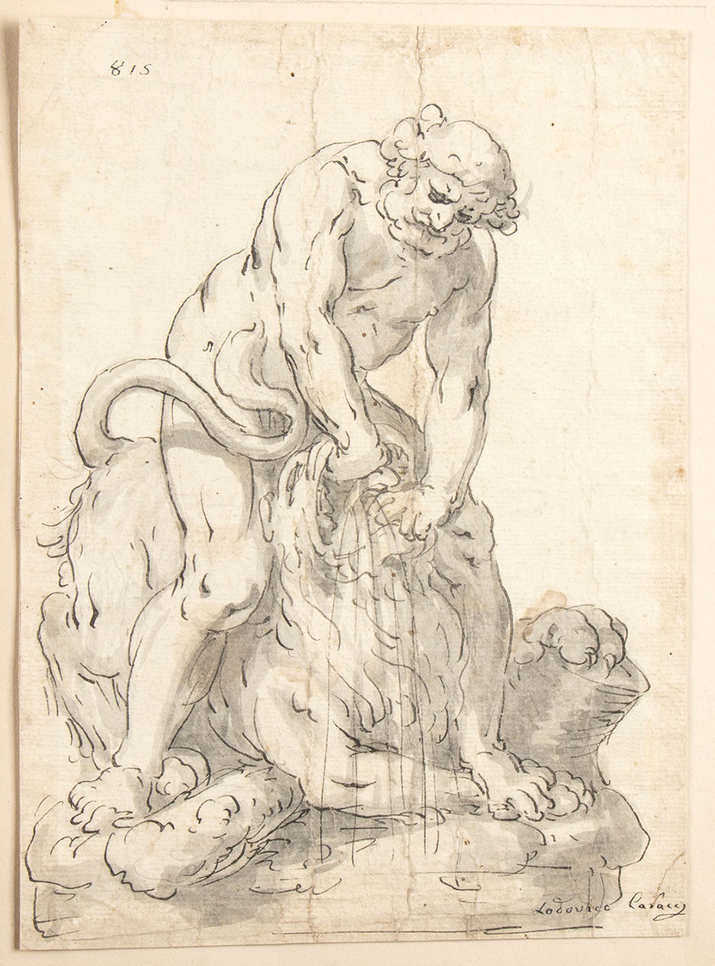 BOLOGNESE SCHOOL, EARLY 17th CENTURY - - Hercules and the Nemean lion - Pen, ink [...]