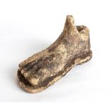 Italic Terracotta Foot, 4th - 3rd century BC; height cm 12,7, length cm 24. Provenance: English