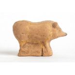 Italic Terracotta Pig, 3rd - 2nd century BC; height cm 7, length cm 10. Provenance: English